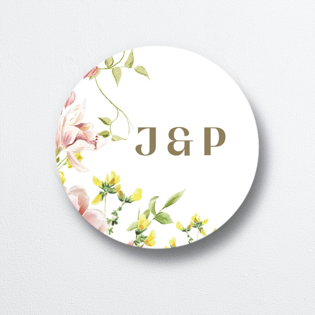 Bom Bloom Wedding Stickers front in pink
