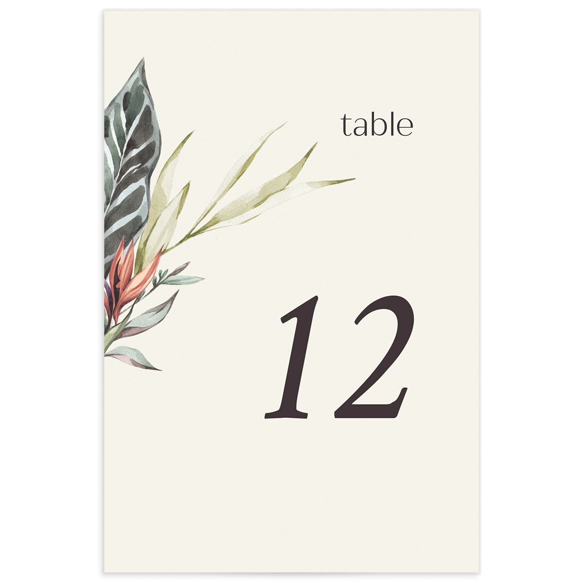 Tropical Flora Table Numbers