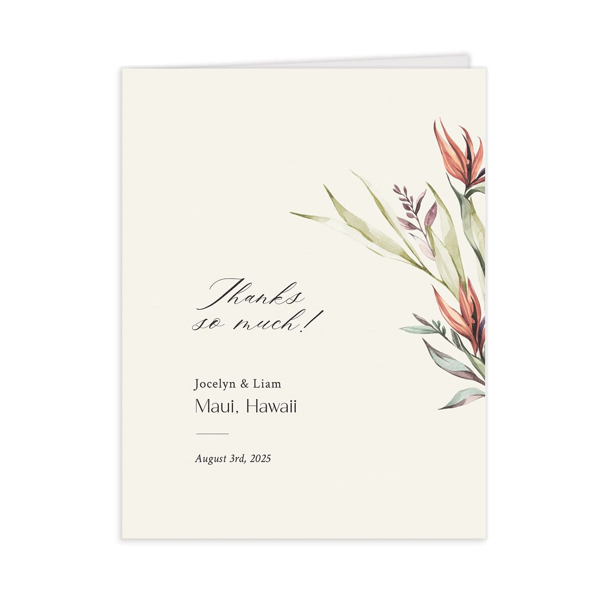 Tropical Flora Thank You Cards