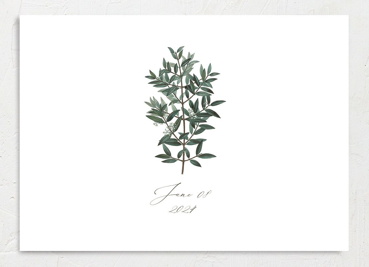 Ornate Leaves Change the Date Cards Pure White Signature