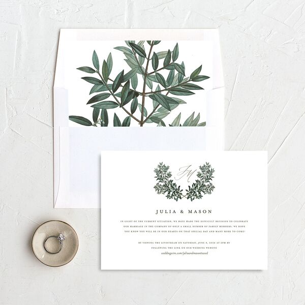 Ornate Leaves Change the Date Cards Pure White Signature