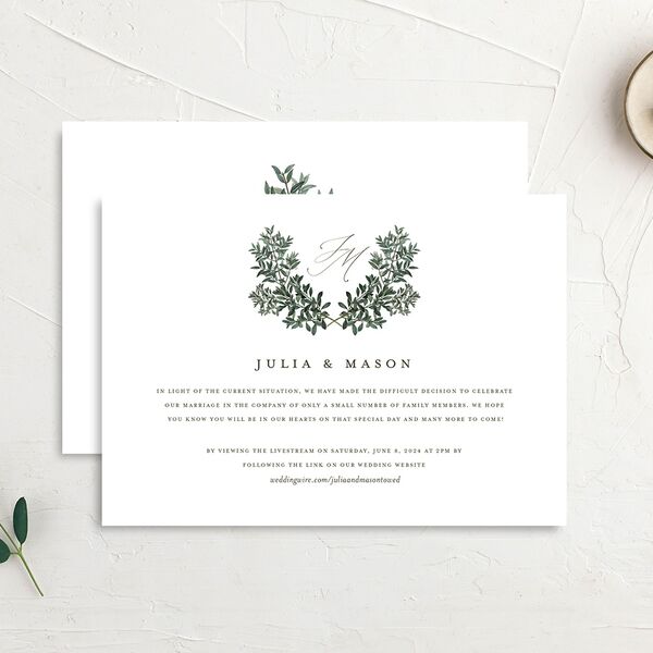 Ornate Leaves Change the Date Cards Pure White Signature