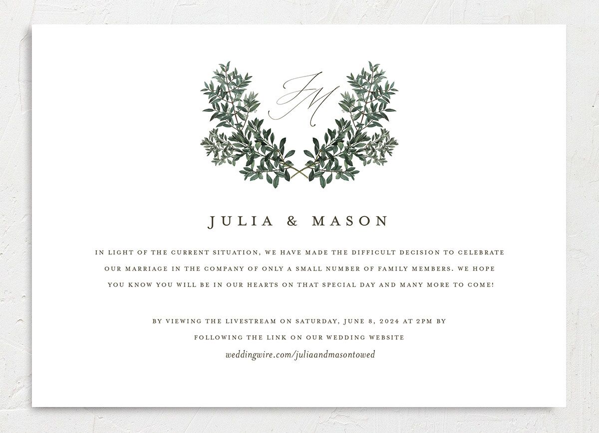 Ornate Leaves Change the Date Cards Pure White Signature