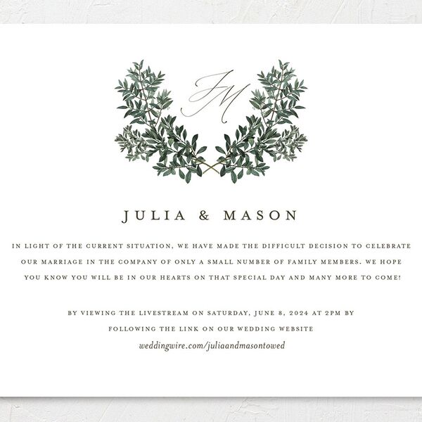 Ornate Leaves Change the Date Cards Pure White Signature