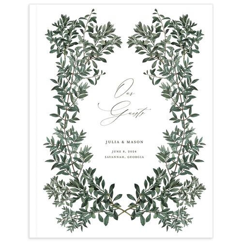 Ornate Leaves Wedding Guest Book