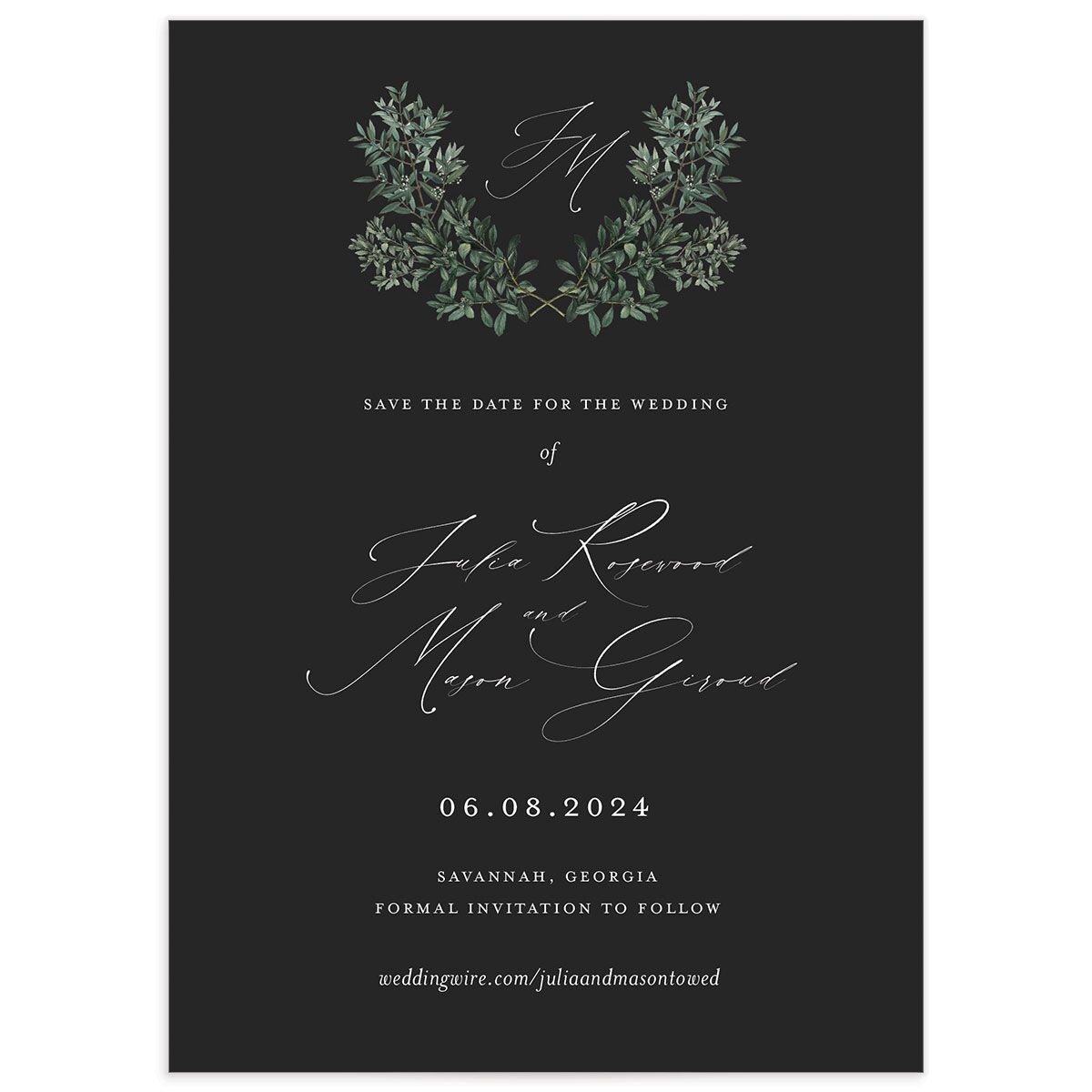 Ornate Leaves Save the Date Cards