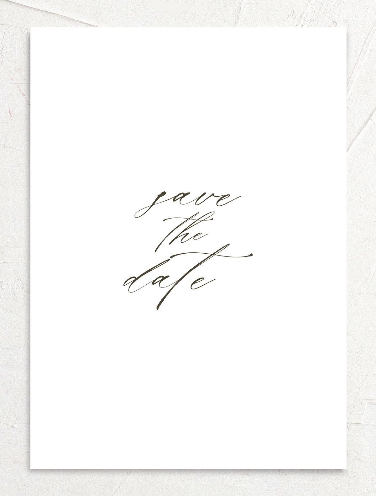 Ornate Leaves Save the Date Cards back in white