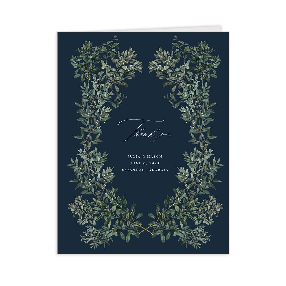Ornate Leaves Thank You Cards
