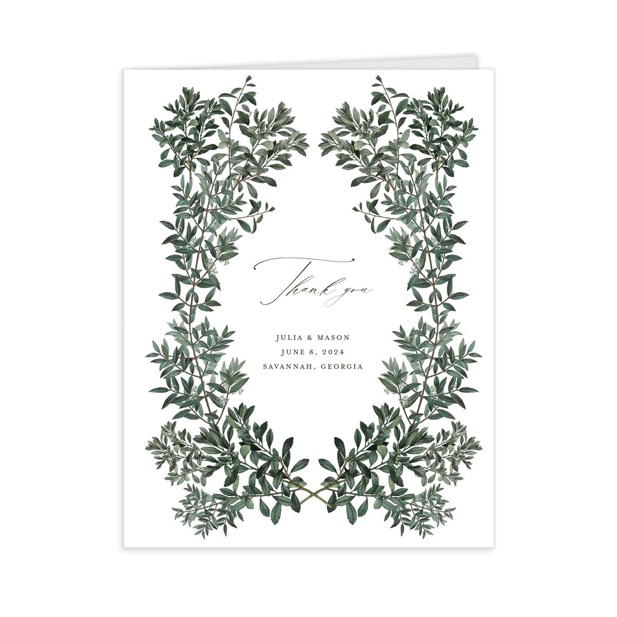 Ornate Leaves Thank You Cards