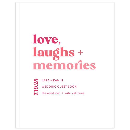 Vibrant Bold Wedding Guest Book Hot Pink
