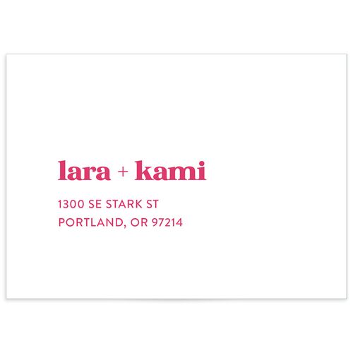 Vibrant Bold Wedding Response Card Standard Envelopes White Standard Hot Pink Return Address