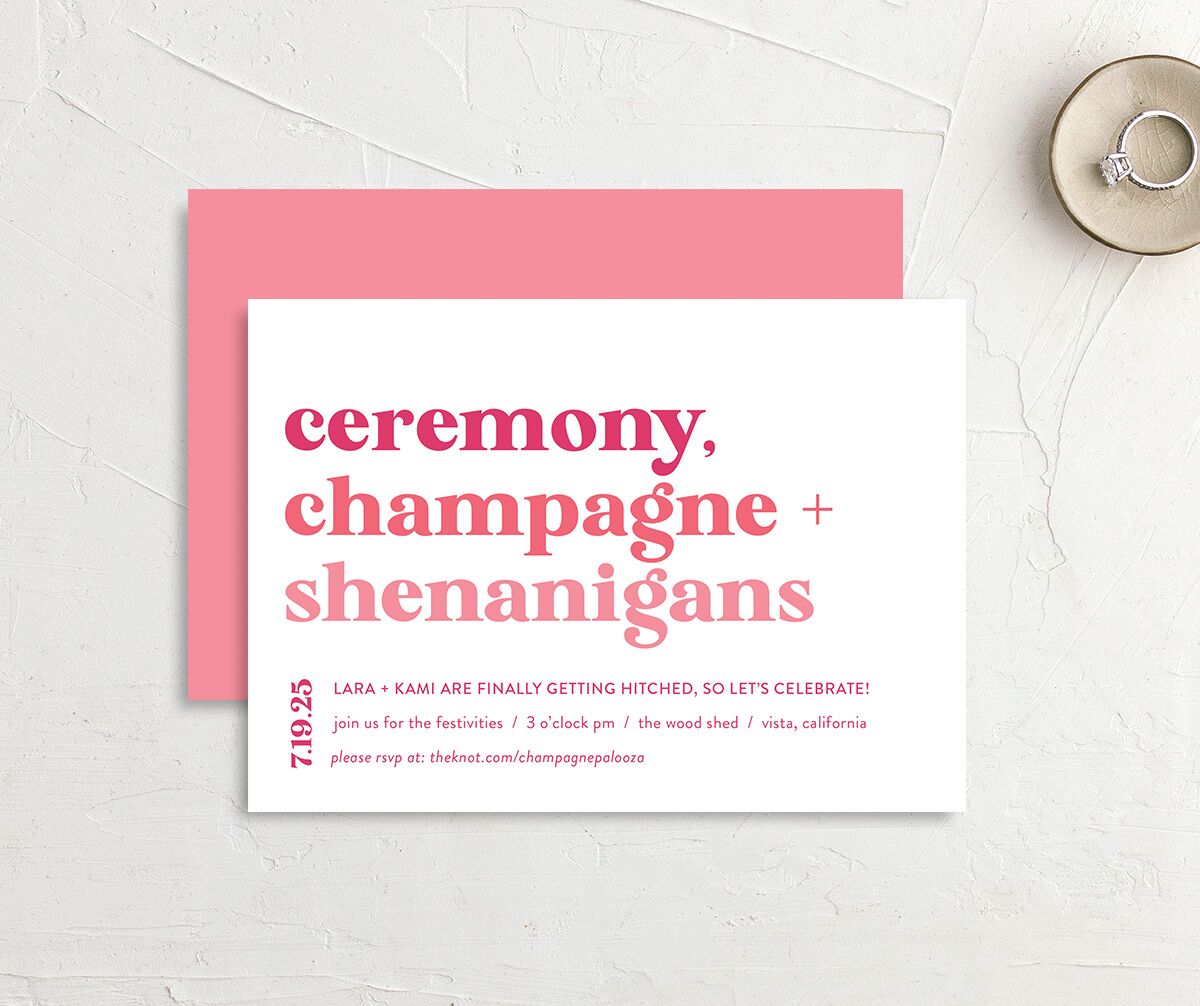 Vibrant Bold Wedding Invitations front-and-back