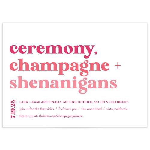 Vibrant Bold Wedding Invitations - Pink