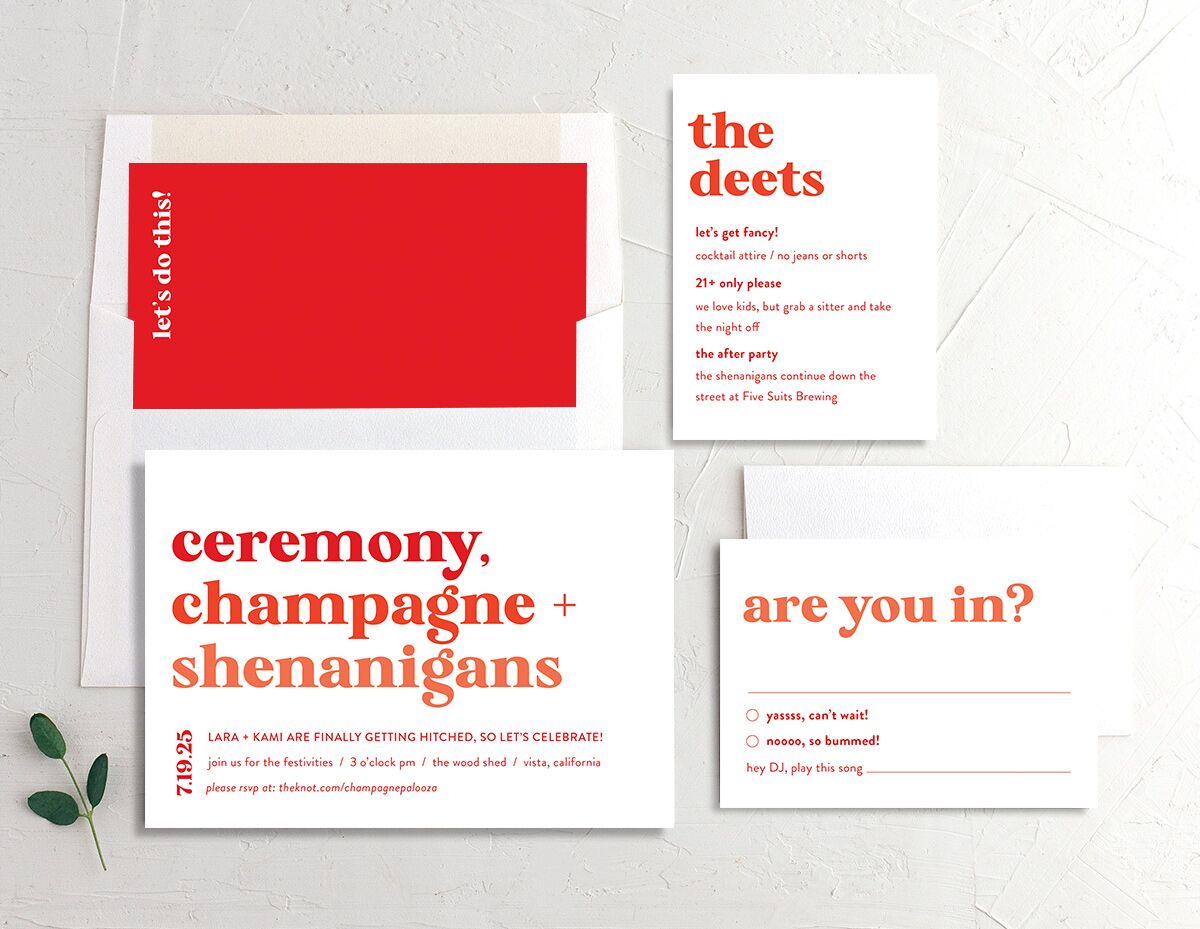 Vibrant Bold Wedding Invitations suite