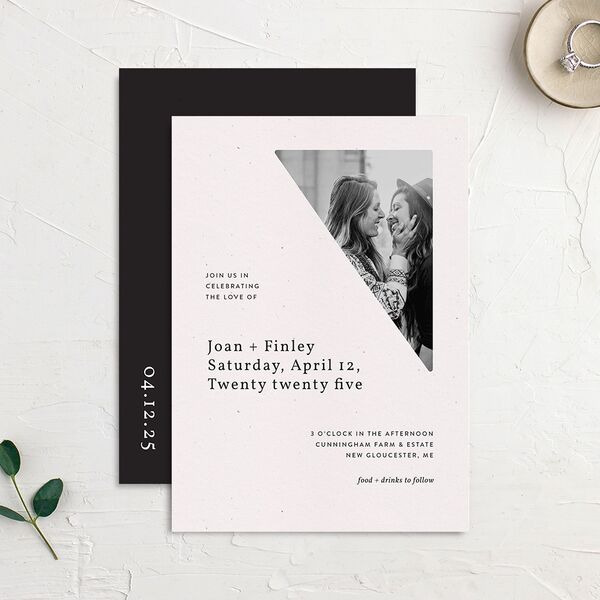 Modern Lens Wedding Invitations Licorice Signature No
