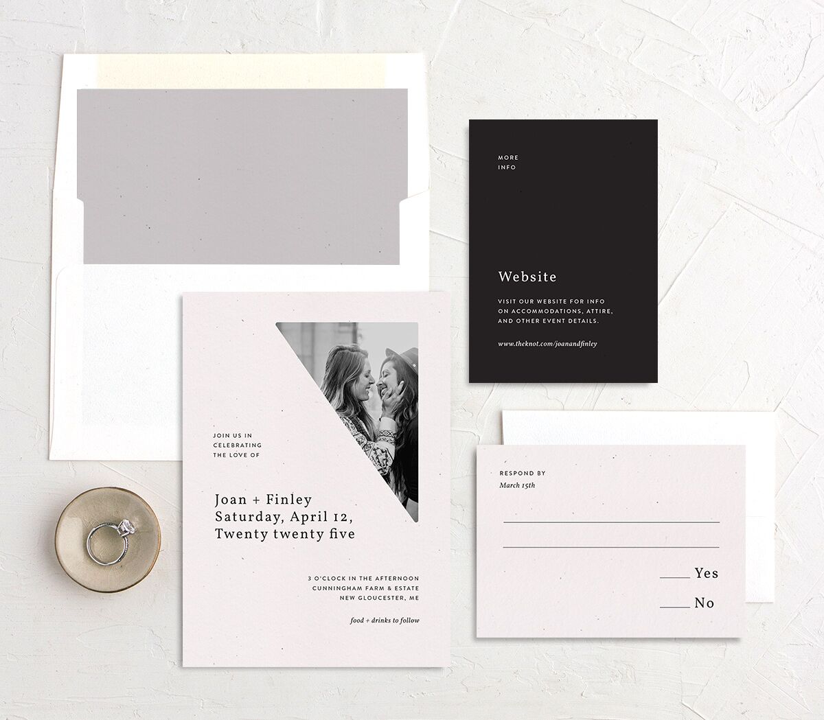Modern Lens Wedding Invitations Licorice Signature No