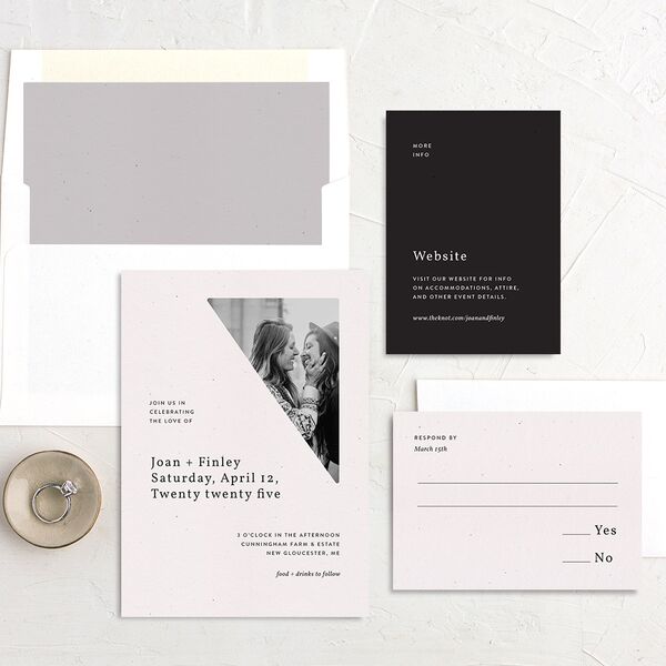 Modern Lens Wedding Invitations Licorice Signature No