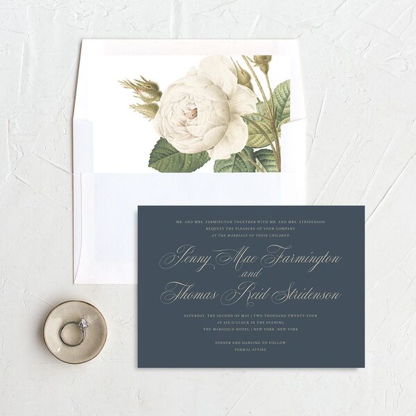 Flowing Script Envelope Liners Standard French Blue