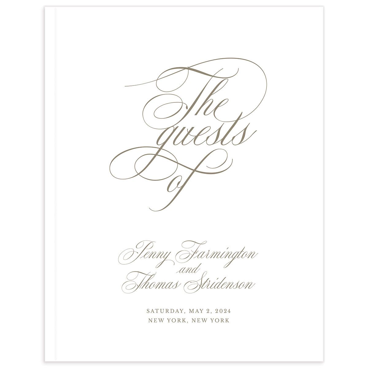 Flowing Script Wedding Guest Book