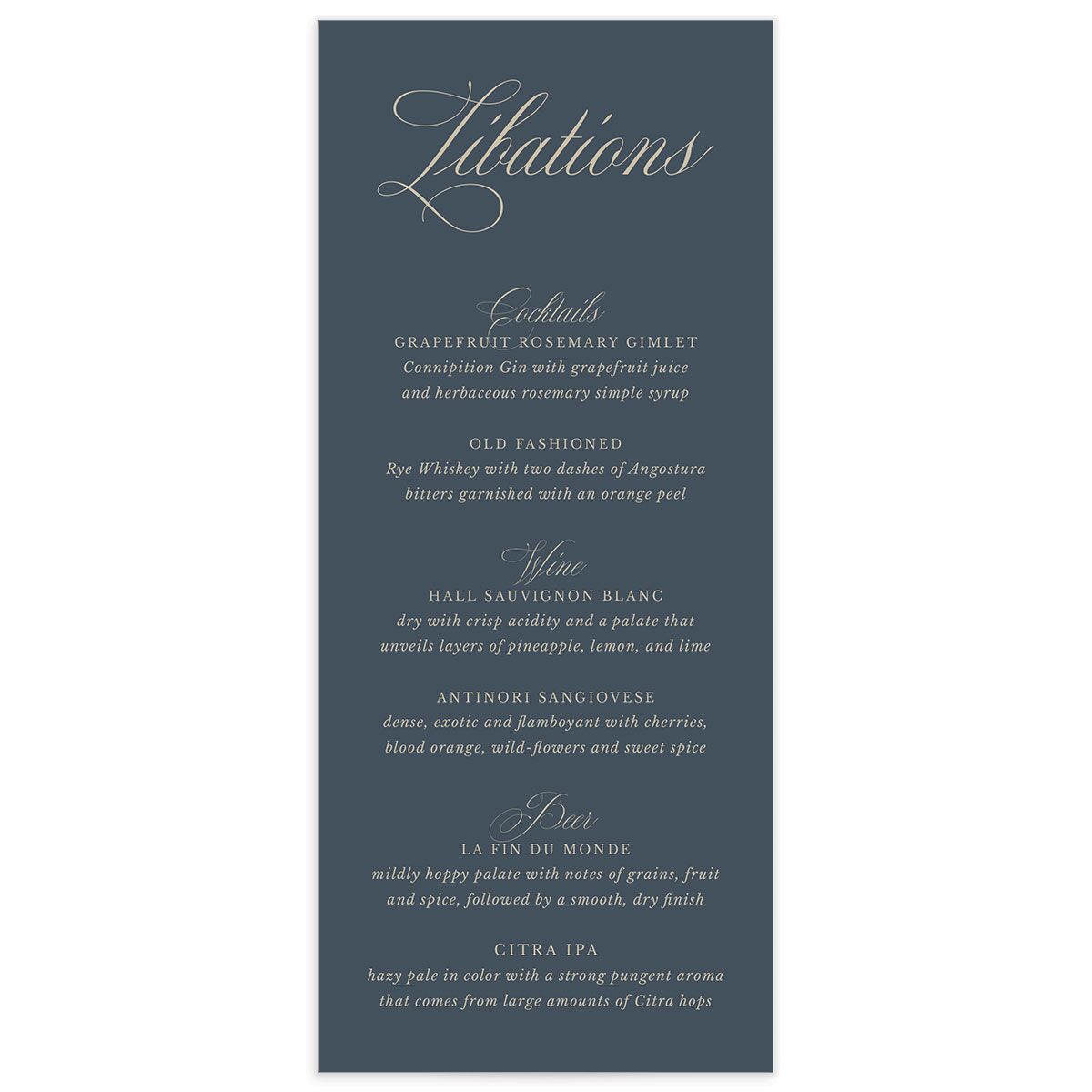 Flowing Script Menus