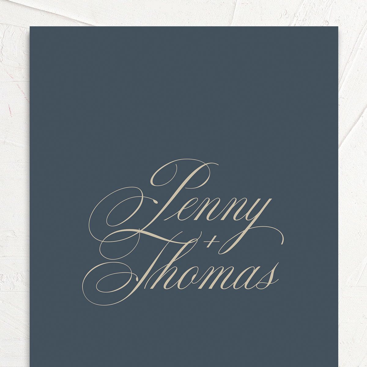 Flowing Script Save the Date Cards French Blue Signature No
