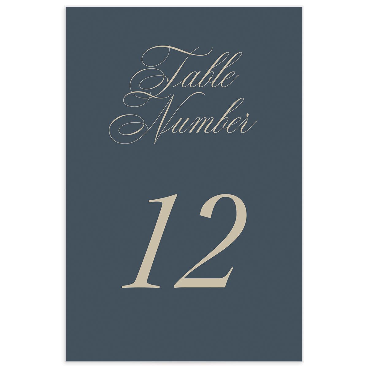 Flowing Script Table Numbers front in blue