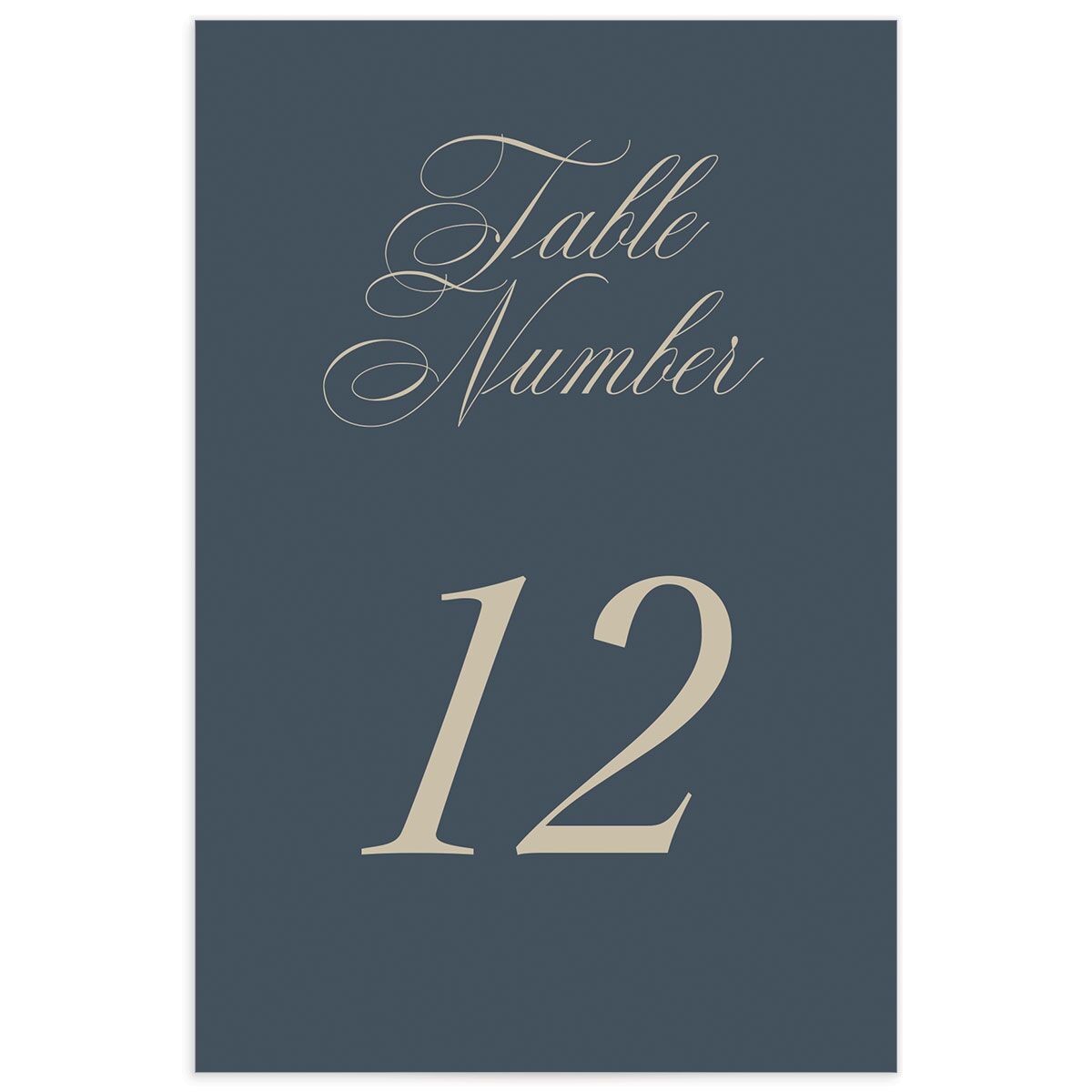 Flowing Script Table Numbers French Blue Signature