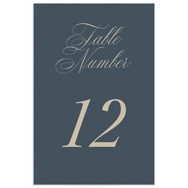 Flowing Script Table Numbers French Blue Signature