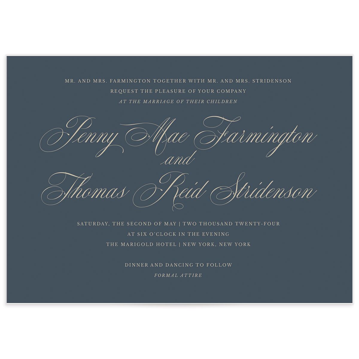 Flowing Script Wedding Invitations