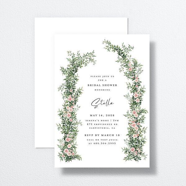 Floral Arc Bridal Shower Invitations Shell Pink Signature Standard