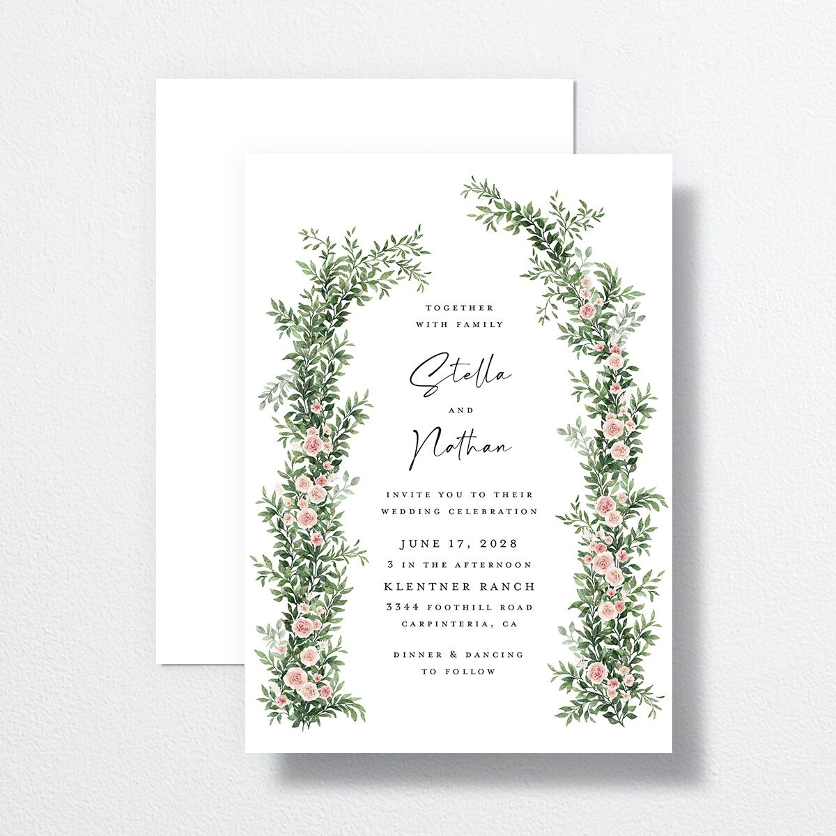 Floral Arc Wedding Invitations Shell Pink Signature No Standard