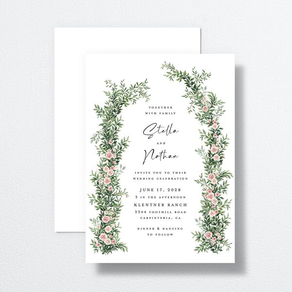Floral Arc Wedding Invitations Shell Pink Signature No Standard