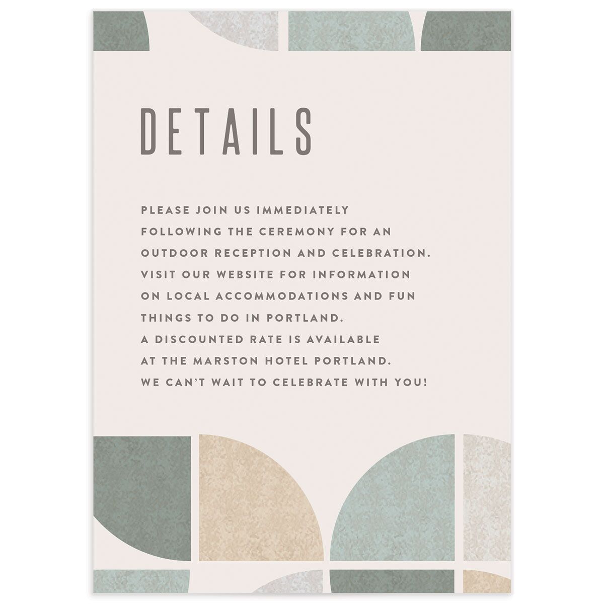Mod Pattern Wedding Enclosure Cards