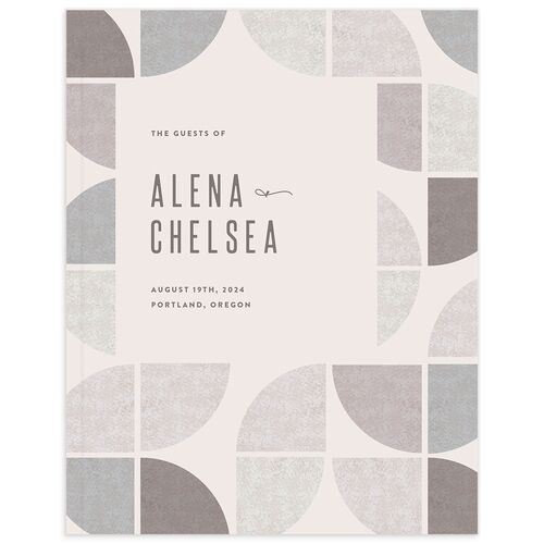 Mod Pattern Wedding Guest Book Fog