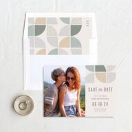 Mod Pattern Save The Date Cards Moon Rock Signature smooth No
