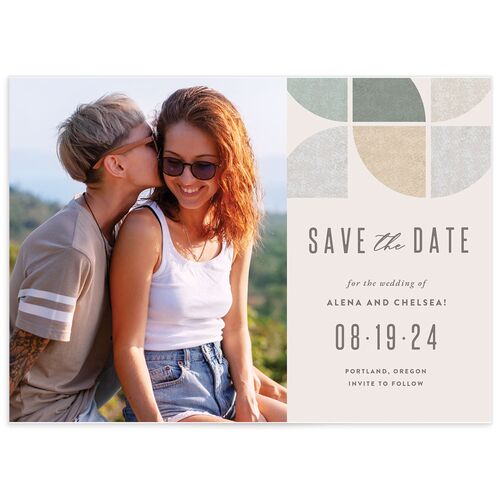 Mod Pattern Save The Date Cards Moon Rock Signature smooth No