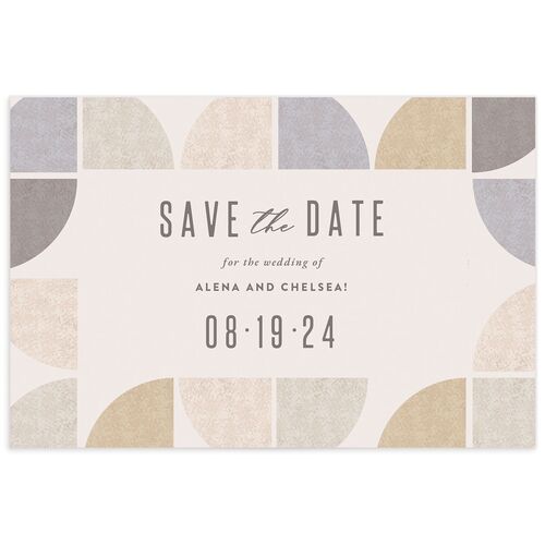Mod Pattern Save The Date Postcards  Latte