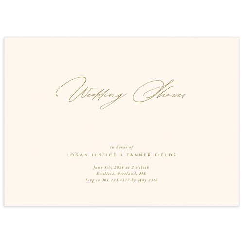 Charming Elegance Bridal Shower Invitations - Cream