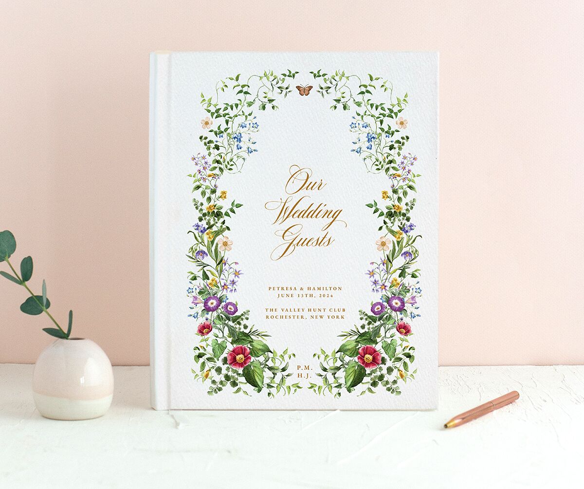 Opulent Garden Wedding Guest Book front