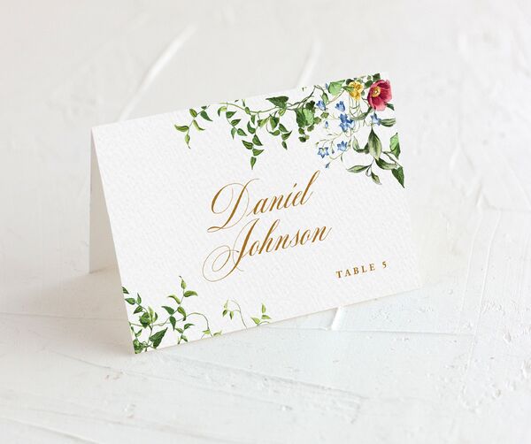 Opulent Garden Place Cards front in Green