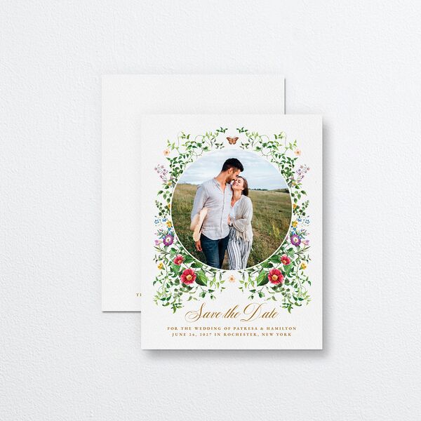 Opulent Garden Save the Date Petite Cards Scottish Green Signature smooth No Standard