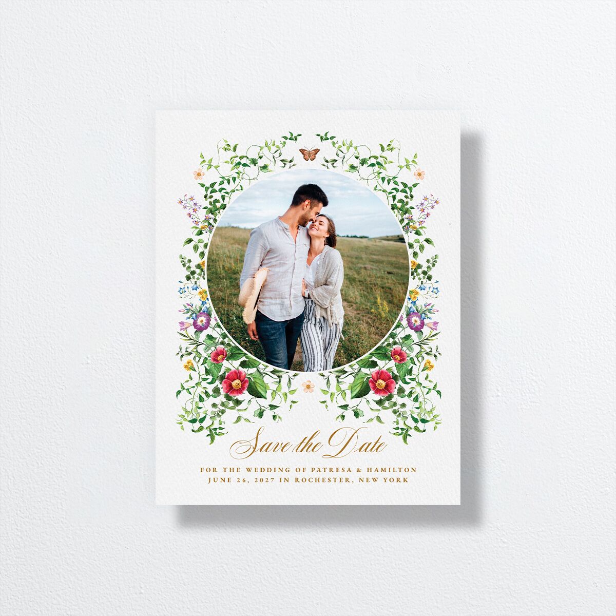 Opulent Garden Save the Date Petite Cards Scottish Green Signature smooth No Standard