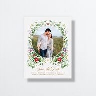 Opulent Garden Save the Date Petite Cards Scottish Green Signature smooth No Standard