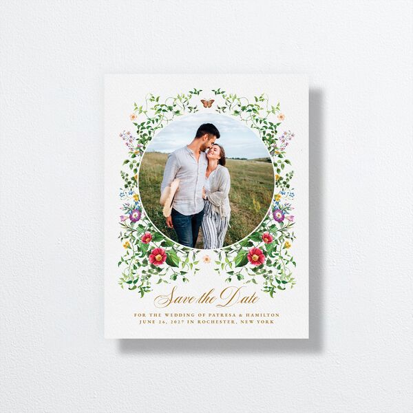 Opulent Garden Save the Date Petite Cards Scottish Green Signature smooth No Standard