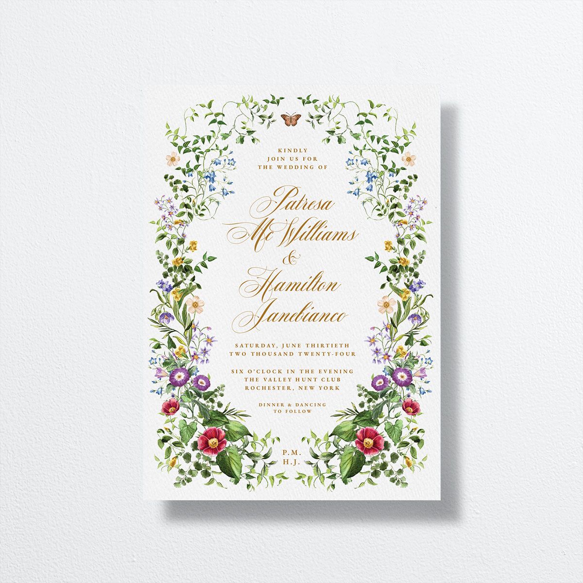 Opulent Garden Wedding Invitations front