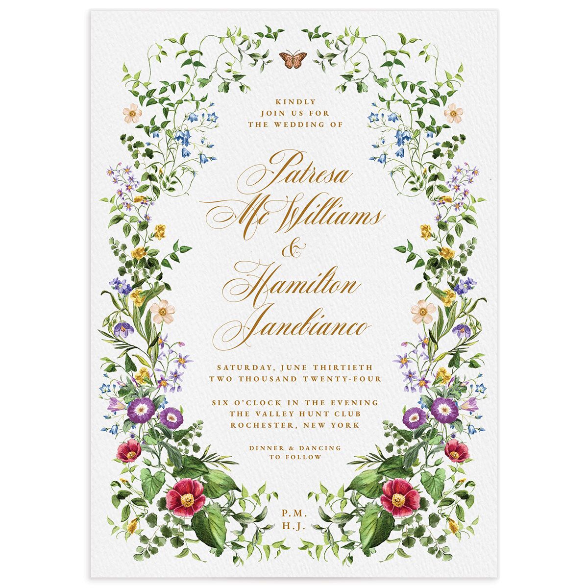 Opulent Garden Wedding Invitations