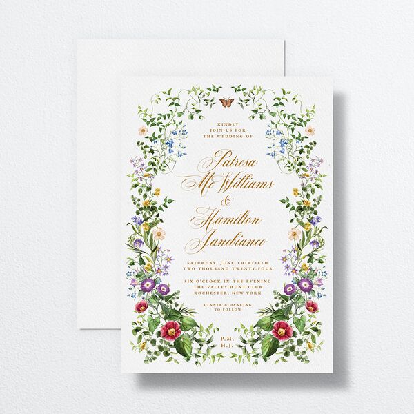 Opulent Garden Wedding Invitations Scottish Green Signature No Standard