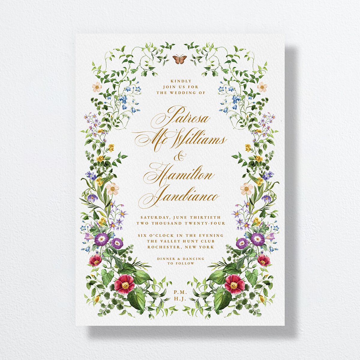 Opulent Garden Wedding Invitations Scottish Green Signature No Standard