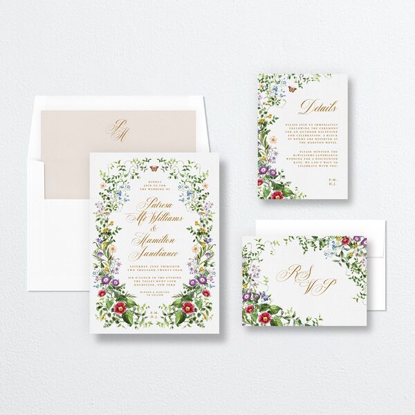 Opulent Garden Wedding Invitations Scottish Green Signature No Standard