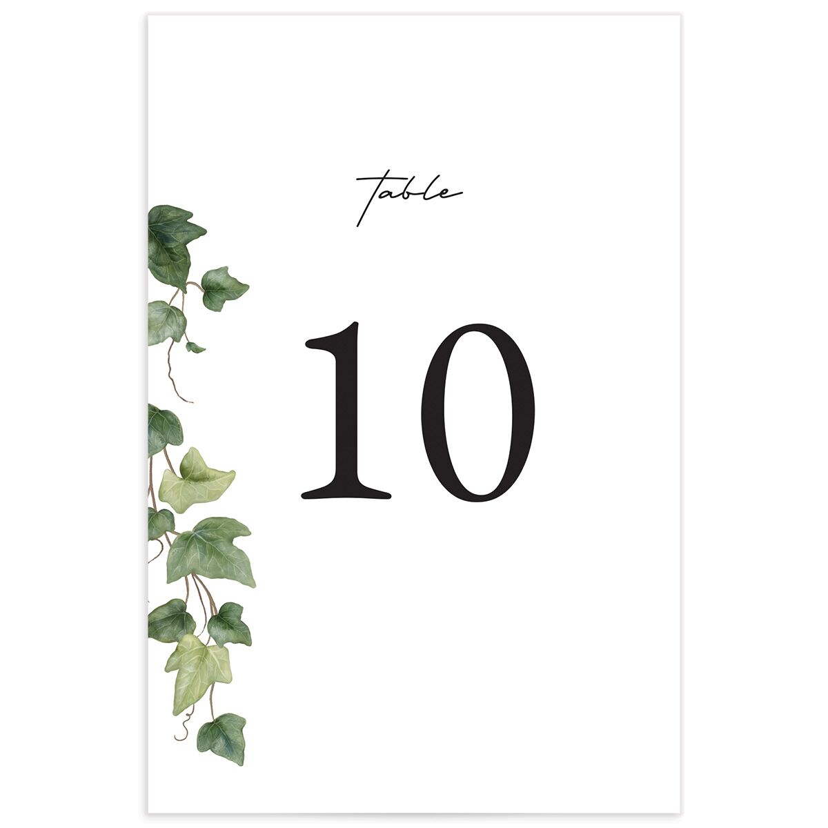Elegant Ivy Table Numbers